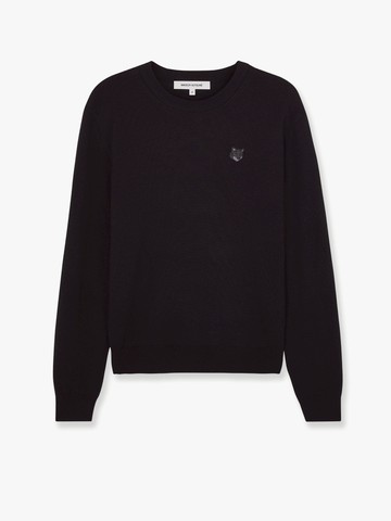 Wool sweater with iconic embroidered foxy patch on the front - MAISON KITSUNE - gender_Man
