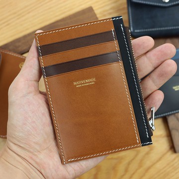 意大利皮革卡套散銀包 Zip Wallet Buttero 短夾 錢包 皮夾