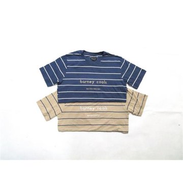 澳洲街頭潮牌全棉圓領水洗條紋T恤滑板運動打底街舞bboy素款tee