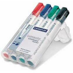 寒暑假必備【史代新文具】STAEDTLER  MS351 圓頭 防乾 白板筆 4色組
