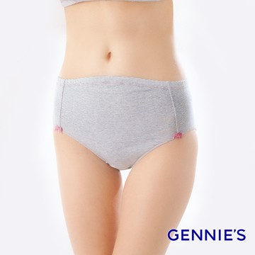 Gennies奇妮 010系列-孕婦中腰內褲-灰條紋(TB26)