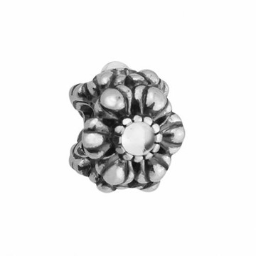 【PANDORA 潘朵拉】4月生日石花朵水晶石純銀墜飾串珠(790580BK)