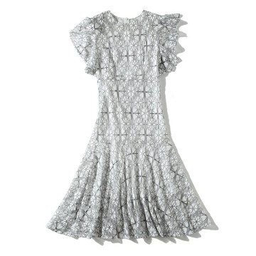 現貨+預購 洋裝短袖連身裙-刺繡鏤空蕾絲小禮服女裙子74ae26【獨家進口】【米蘭精品】