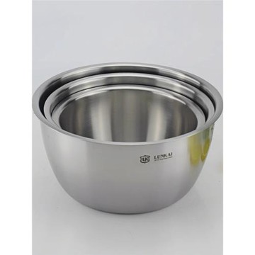 LUNKAI18-10不銹鋼盆304攪拌沙拉蒸水蛋盆子喝湯吃面碗141618CM