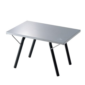 LOGOS 防火不鏽鋼桌 表面光滑易清潔 輕薄好收納 附原廠收納袋  43 x 30 x 27.5cm  1個  銀色 + 黑色