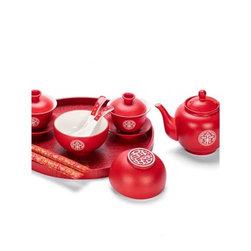 結婚敬茶杯茶具套裝紅色喜碗喜茶杯婚慶茶壺新人改口敬茶婚慶用品