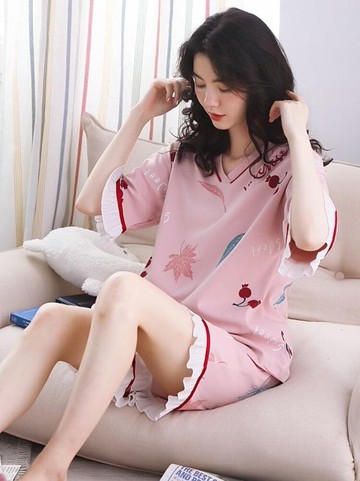 睡衣 睡衣女夏純棉短袖清新學生韓版夏季女士薄款兩件套裝家居服 瑪麗蘇精品鞋包