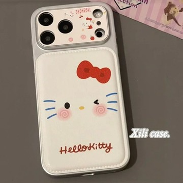ins韓國少女 秒變17 腮紅大臉 KT貓 iPhone 17 16 15 14 13 Pro max 手機殼 皮質防摔