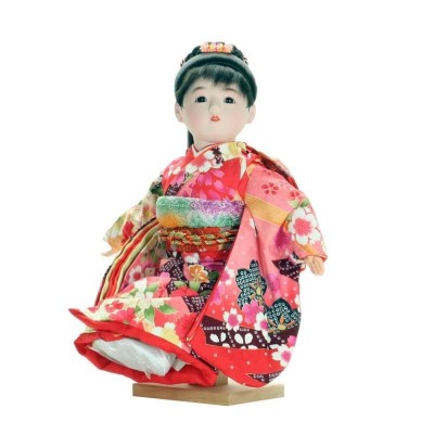 市松人形 抱き人形 おしゃれで可愛いお顔の 童人形 座り台座