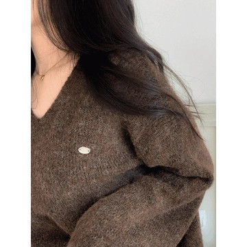 Codibook｜韓國 paknamae 休閒寬鬆V領長袖針織上衣［預購］針織衫 毛衣 女裝