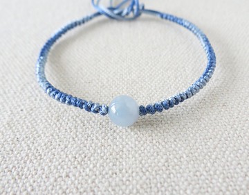 本命年【幸運石】冰藍紫翡翠絲光編織手鍊*AS01*招財、開運、避邪