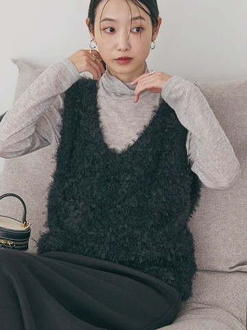 紗線針織V領背心(0H000983800) - AMERICAN HOLIC