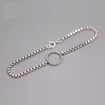 925純銀手鍊 手環-民族風格簡單別緻七夕情人節禮物女飾品73dp197【獨家進口】【米蘭精品】