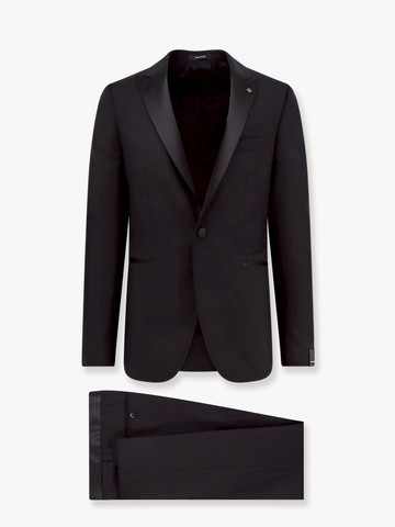 Virgin wool tuxedo with iconic brooch - TAGLIATORE - gender_Man
