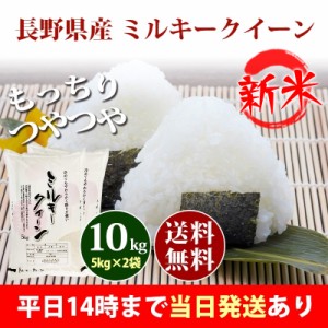 新米 米 10kg 長野県産 ミルキークイーン 1等米 5kg×2袋 令和5年産 お米 10kg 送料無料 北海道・沖縄配送不可 即日発送 クーポン対象 選