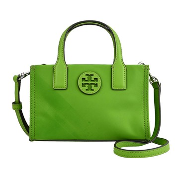 【全新福利品】TORY BURCH 146437 ELLA 經典LOGO尼龍迷你兩用包.亮綠
