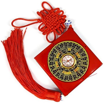 【吉祥開運坊】吊飾小羅盤【車用保平安小羅盤7.7cm  可掛車上 家中鎮宅 保平安 防陰煞】開光 擇日