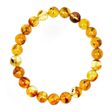 【正佳珠寶】 蟲珀 頂級包裹體蟲珀 7.5-8.2mm 蟲珀手珠