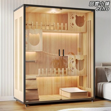 【超大空間實木】貓別墅 貓籠子 貓窩 貓屋 貓櫃 貓舍 多層跳臺 可拆洗貓籠 室內家用 貓咪樂園 寵物別墅