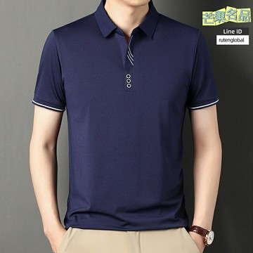 【商務休閒速幹】Polo衫 男式短袖 翻領T恤 商務襯衫 休閒上衣 純色簡約 冰絲面料 吸溼排汗 一件代發 職場通勤必備