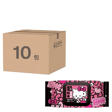 Hello Kitty 凱蒂貓 超純水柔濕巾30抽 (加蓋)  10包  1組  175g±30g