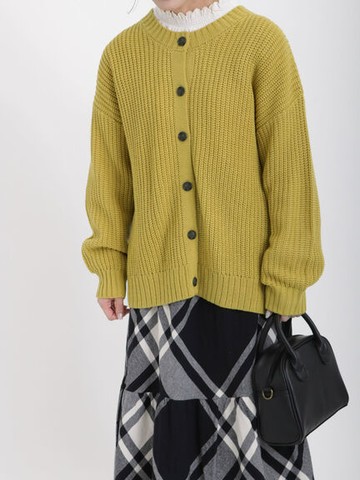 定番圓領蓬袖開襟針織罩衫(FL31L2D0580) - Samansa Mos2