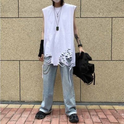 タンクトップ レディース ロング丈 袖なしtシャツ ロゴ 夏トップス 韓国系ファッション 原宿系 ヒップホップ ダンス ストリート風 へそ出しルック 通販 Lineポイント最大get Lineショッピング