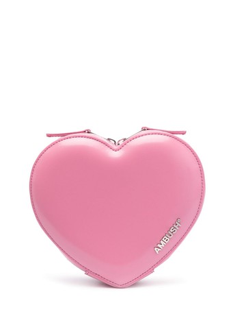 AMBUSH - logo-plaque heart backpack - women - Polyurethane/Leather/Polyester - One Size - Pink