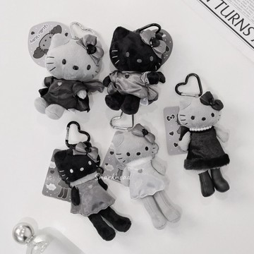 【Sharkhead】現貨 日本代購 Hello Kitty 長腿 天使 三麗鷗 全黑 黑灰 黑皮 凱蒂貓 小香風 限定