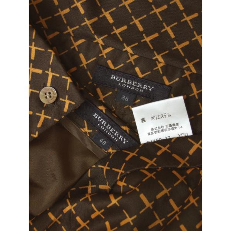 新品同様/バーバリー BURBERRY お洒落なセットアップ 表記38号(9号相当) 茶 オレンジ ジャージ素材 モダンな美柄 春夏向け レディース  | LINEブランドカタログ