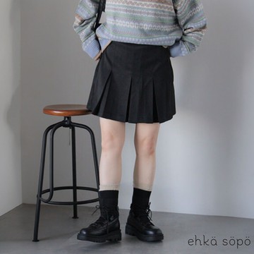ehka sopo  甜美學院風百褶褲裙