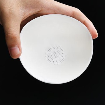 白瓷全瓷創意茶具過濾網茶漏家用濾茶器瓷孔茶漏器三角陶瓷茶濾