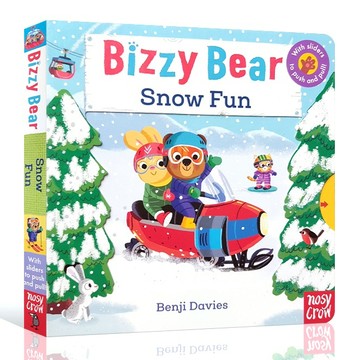 「送音頻」Bizzy Bear:Snow Fun 6-2 互動式繪本 推拉書 滑雪 機關書 忙碌的小熊 有聲書 職業