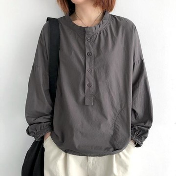 【雅韻衣櫥】 外貿原單出口品牌女裝餘單清倉棉麻長袖襯衫寬鬆遮肉顯瘦休閒上衣