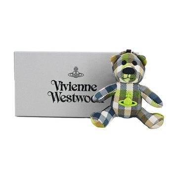 Vivienne Westwood Teddy Bear Keyring 經典 Fluro 蘇格蘭格紋立體泰迪熊鑰匙圈 / 包包掛飾
