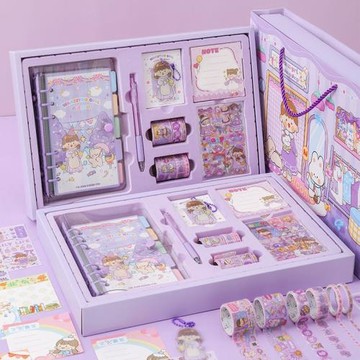 手帳膠帶可愛賬本禮盒套裝少女心學生貼紙筆記本生日禮物一件批發