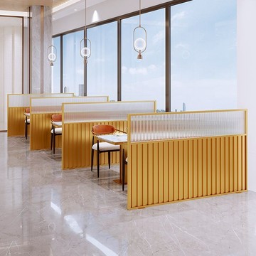 餐廳卡坐矮隔斷半截鐵藝圍欄火鍋奶茶店餐飲飯店長虹玻璃過道屏風 h7221