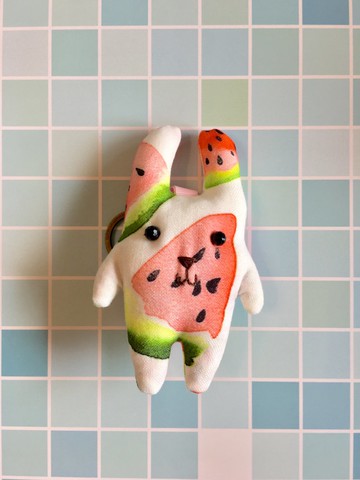 +夏日西瓜+兔子鑰匙圈