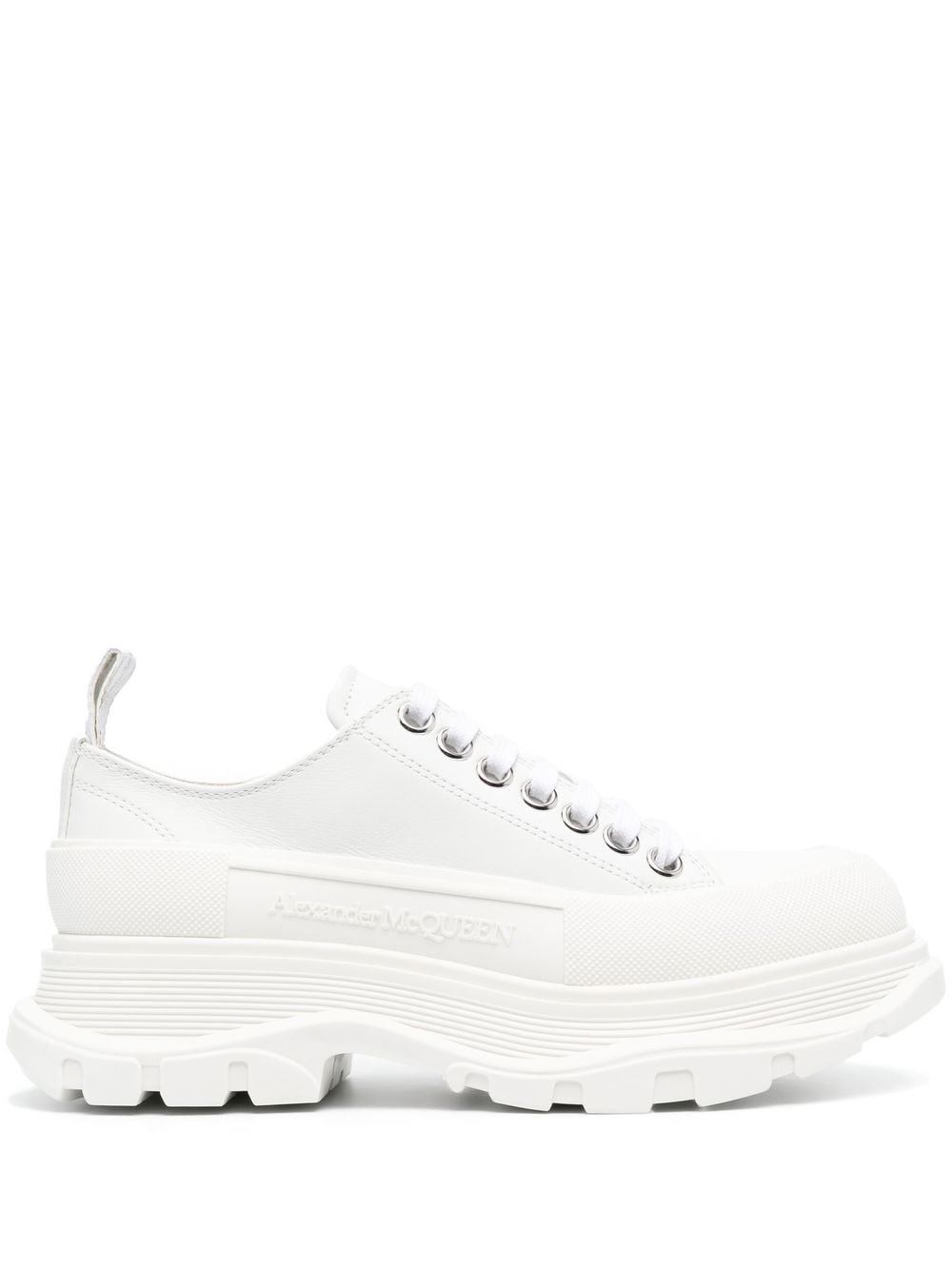 Alexander McQueen - chunky-sole lace-up sneakers - women - Calf Leather/Calf Leather/Rubber - 41 - White