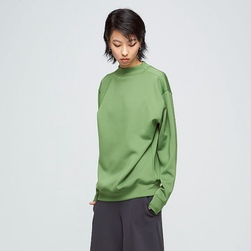 棉柔落肩衛衣(中性)-仙人掌綠