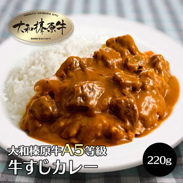 牛肉 黒毛和牛 大和榛原牛 牛すじ カレー お買得な 220g×6パック入り  送料無料 冷凍便