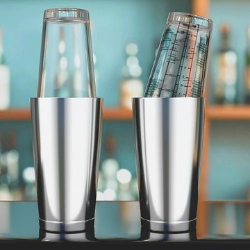 不銹鋼波士頓玻璃調酒器搖酒壺shake雪克杯手打檸檬茶手搖杯工具