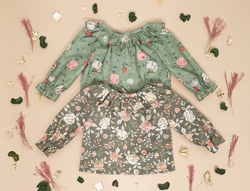 女嬰波西米亞風荷葉邊襯衫，波西米亞女嬰服裝，波西米亞嬰兒服裝