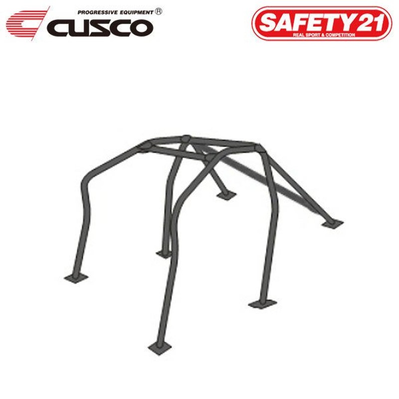 CUSCO クスコ ロールケージ SAFETY21 7点式 定員2名 逃げ シビック EF9 1989年09月〜1991年09月 B16A 1.6  FF サンルーフ無 通販 LINEポイント最大0.5%GET LINEショッピング