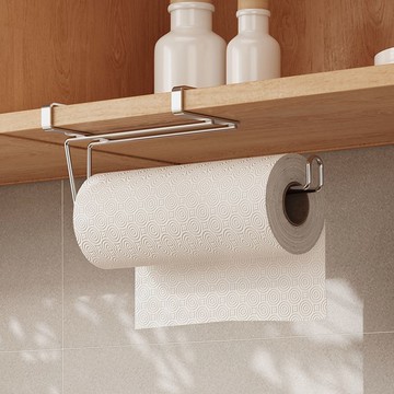 （倉庫直出）304不銹鋼廚房卷紙架懸掛式掛架免打孔紙巾置物架保鮮膜收納架YJ-180快速出貨