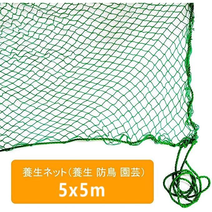 ANDGOAL 多目的ネット 5mx5m 25mm目 ロープ・バッグ付き グリーンネット 飛散防止ネット 多用途ネット 防鳥防獣ネット 養生ネット 園芸用ネット 安全ネット