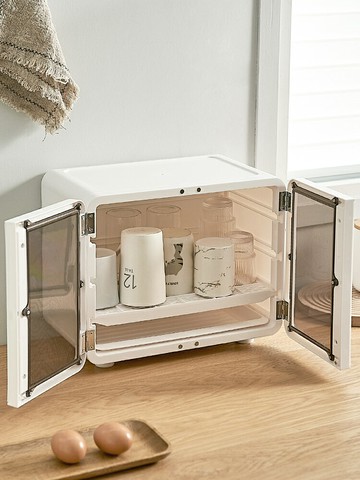 防塵杯子收納置物架家用客廳辦公室桌面櫥柜水杯柜碗架瀝水收納架