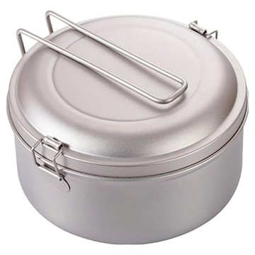 TEMPEST 純鈦便當盒 圓形夾層款 1350ml  1支  鈦本色