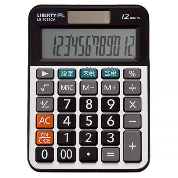LIBERTY 利百代 12位元計算機 LB-5032CA  塑膠按鍵 好按不卡頓  雙電源供電  復古金屬面板  混色  1個