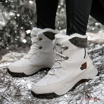 [速力達-實拍 大碼雪地靴 防水防滑雪地靴 女靴 男靴 男鞋 女鞋 情侶高幫加絨棉靴 北海道滑雪靴 舒適保暖 滑雪 耐寒